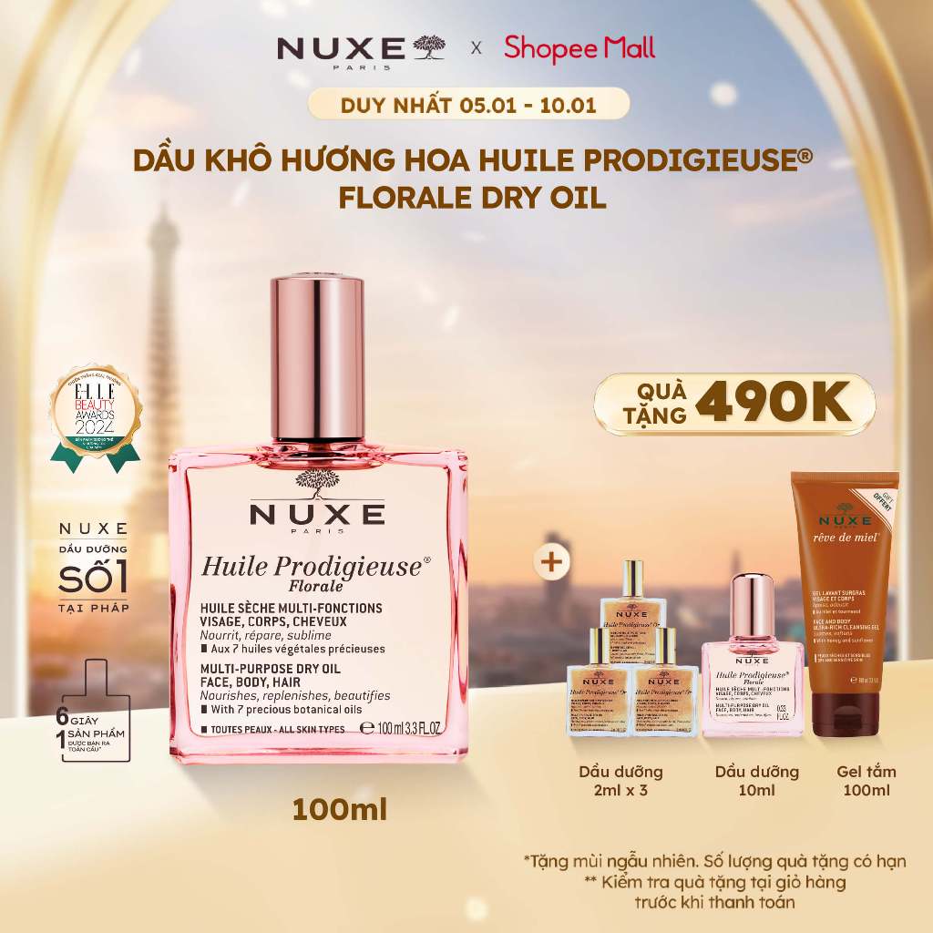  Dầu dưỡng khô đa năng Hương Hoa Nuxe Huile Prodigieuse Florale 100ml 