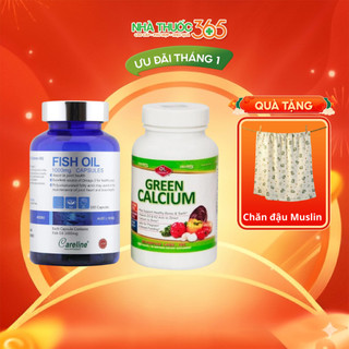  Combo Cho Bà Bầu Bổ Sung Canxi Hữu Cơ Olympian Labs Green Calcium Và Dầu Cá CARELINE Fish Oil Bổ Sung DHA Cho Bà Bầu 