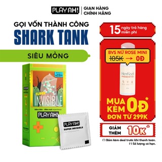  Bao Cao Su PlayAh Super Invisible Siêu Mỏng Hộp 3 10 size 52mm nhiều gel truyền nhiệt 