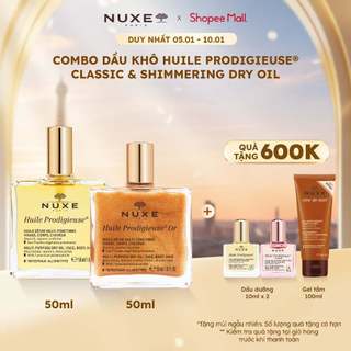  Combo Dầu khô đa năng Nuxe Huile Prodigieuse Multi-Purpose Dry Oil & Shimmering Dry Oil 50ml 
