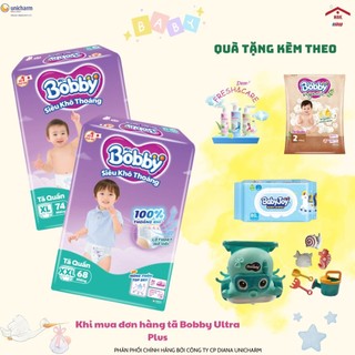   Cải tiến mới  Tã quần Bobby  Bỉm quần Bobby siêu khô thoáng – M96 L88 XL74 XXL68 size 6kg-22kg 