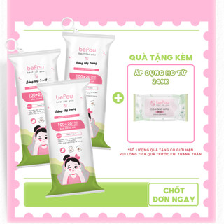   COMBO 3  Bông Tẩy Trang Cotton Befou Vuông Size To 100 Miếng - 120 Miếng 