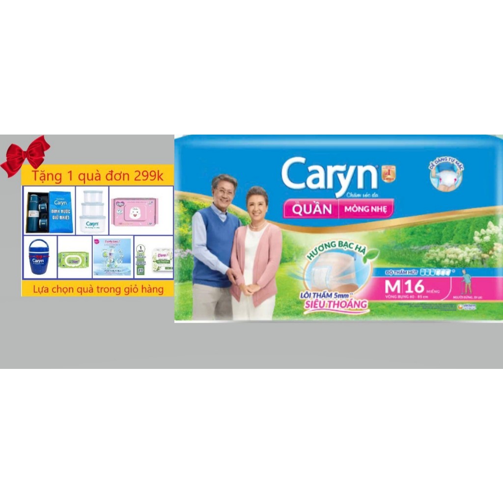 HCM - Tã quần Caryn M16 mỏng nhẹ - Date luôn mới