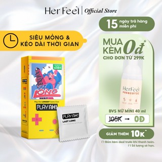  Bao Cao Su PlayAh Last Long Siêu Mỏng Kéo Dài Thời Gian Quan Hệ Hộp 10 size 52mm 
