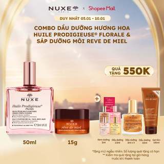  Combo Dầu dưỡng khô Nuxe Huile Prodigieuse Florale Multi-purpose 50ml & Sáp dưỡng môi 15g 