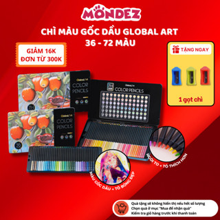   Chính Hãng  Chì Màu Gốc Dầu GLOBAL ART 36 72 Màu - Lõi Chì Mềm 4mm Màu Đậm Mịn Vẽ Tranh Tô Màu Phác Họa 