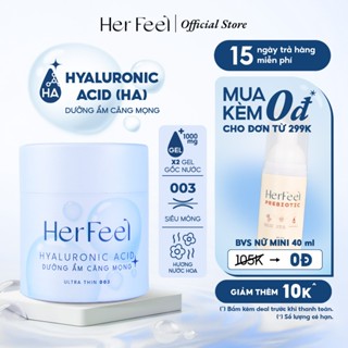  Bao cao su dưỡng ẩm Her Feel HA Hộp 3 10 Gấp đôi gel dưỡng ẩm cao cấp có thêm HA 