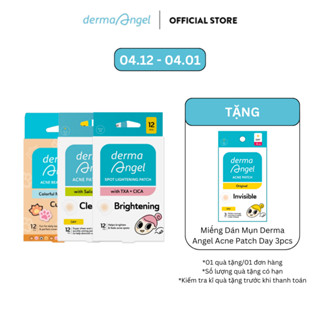  Combo Miếng Dán Mụn Vui Nhộn Derma Angel Acne Beauty Patch - Cute Paws 12 & Plus 12 & Spot Lightening 12 