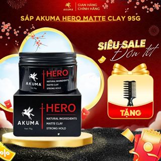  Sáp Vuốt Tóc Nam AKUMA HERO Matte Clay 95g Giữ Nếp Mạnh Không Bết Dính Tạo Kiểu Tự Nhiên 