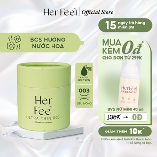  Bao cao su PlayAh Her Feel Ultra Thin 003 Hộp 3 10 Size 52mm Siêu Mỏng Nhiều Gel Cao Cấp 