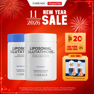  TPBVSK Viên uống hỗ trợ trắng da CodeAge Liposomal Glutathione 60v cải thiện mờ thâm sạm nám da sáng khỏe từ bên trong 