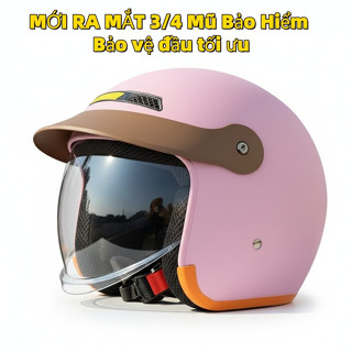 {MỚI RA MẮT} Mũ Bảo Hiểm 3/4 Trơn Kính Âm Chính Hãng, Chống Chói, Chống UV, Bụi Bẩn Và Côn Trùng nhiều màu sắc