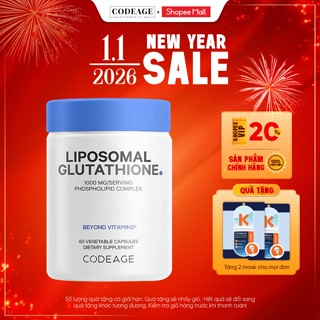 TPBVSK Viên uống hỗ trợ sáng da mờ nám tàn nhang chính hãng Codeage - Liposomal Glutathione 1000mg 60 viên 