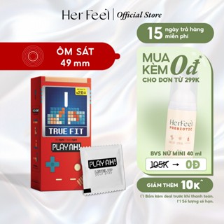  Bao Cao Su PlayAh True Fit Ôm Sát Hộp 3 10 size 49mm ôm sát siêu vừa vặn size nhỏ 