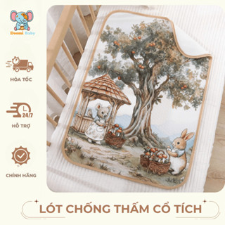 Tấm Lót Chống Thấm Kháng Khuẩn Chính Hãng Doomi Baby Cho Bé Mùa Hè 4 Lớp 70*50cm - HT723 - HT832
