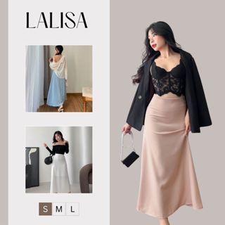 Chân váy lụa dài LALISA Dáng cạp trễ một lớp nhiều màu đen trắng hồng nâu kiểu Hàn Quốc CV011 