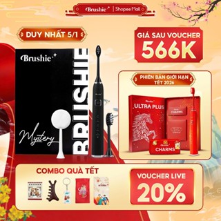   SĂN 599K LIVE ECOGO B.HOÁ Bàn chải điện Brushie Ultra Plus tích hợp máy rửa mặt 5 chế độ phiên bản nâng Cấp 2025 