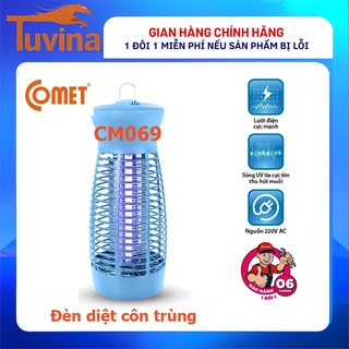 Đèn Bắt Muỗi Comet CM069 6W UV Tím 360° – Đèn Diệt Côn Trùng Không Hóa Chất – Có Khay Hứng, Móc Treo