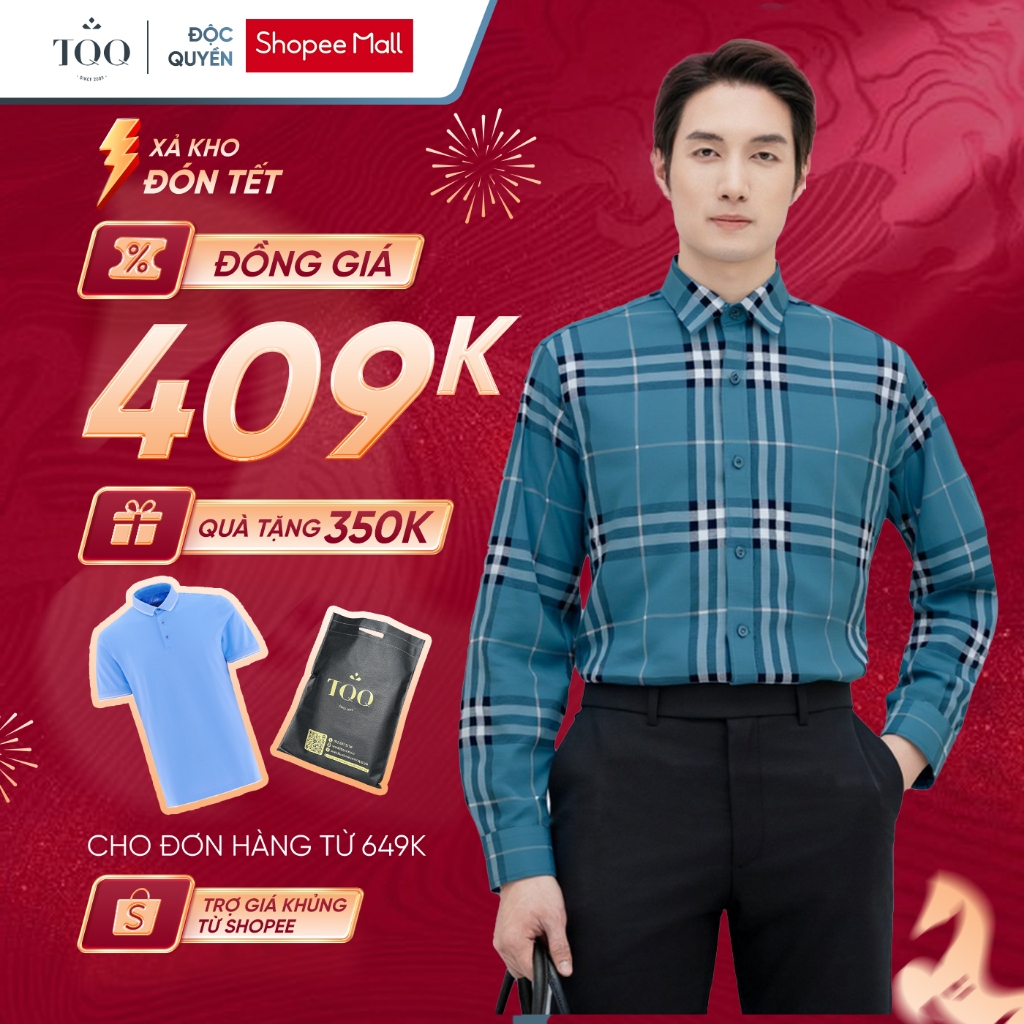 [ĐỒNG GIÁ 409K] Áo sơ mi nam dài tay TQQ K538CS-CSB chất liệu Coolmax kháng khuẩn tối đa, thoáng khí