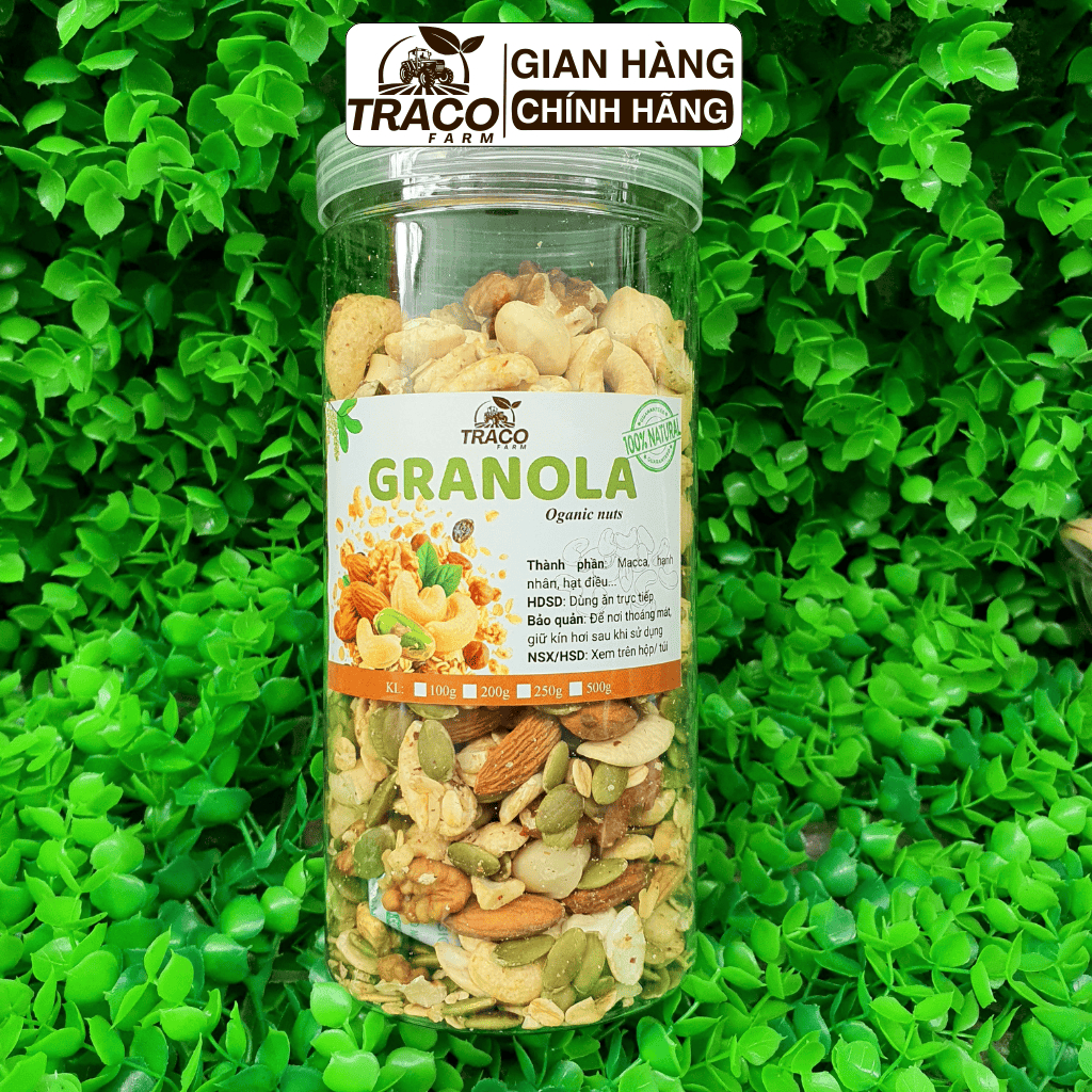 Granola Siêu Hạt, ăn sáng healthy Granola Cao Cấp Siêu Hạt nhiều hạt ít yến mạch 500g