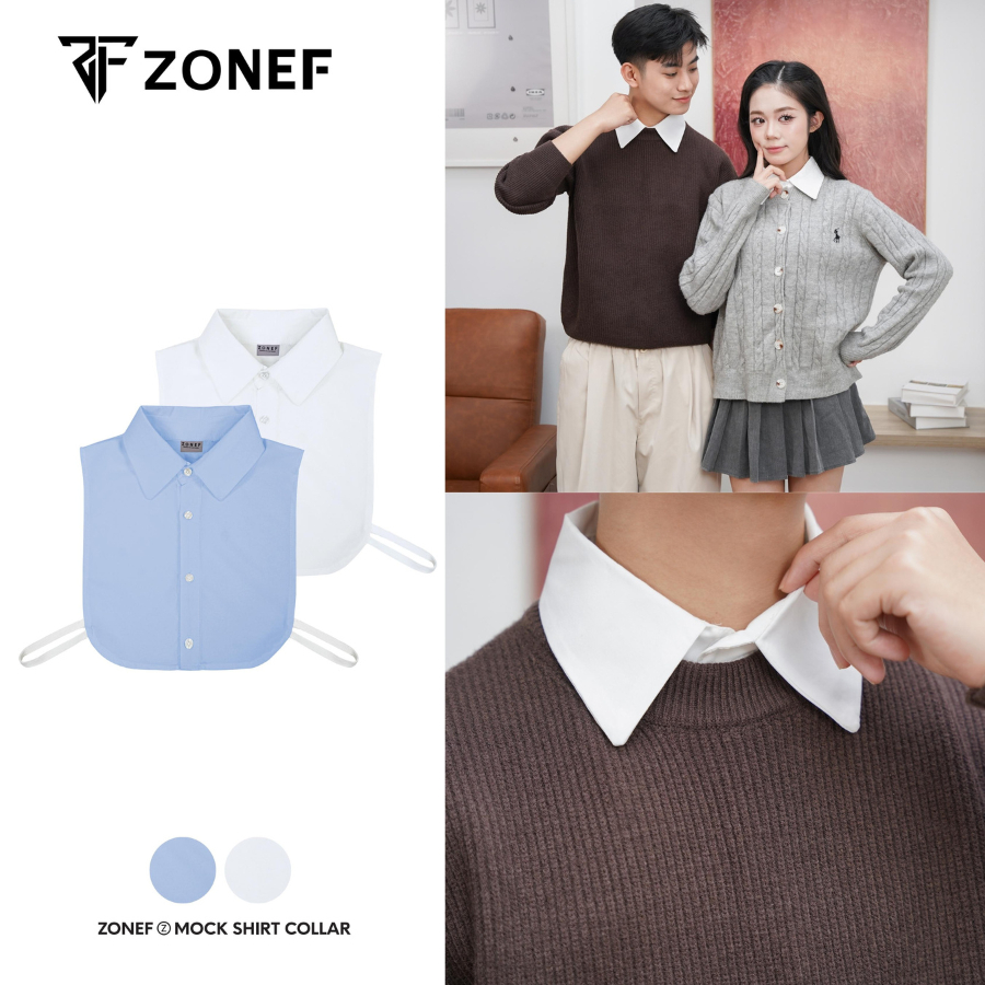 Cổ Áo Sơ Mi Rời By ZONEF STUDIO, Cổ Áo Sơ Mi Đức Phối Với Áo Len Và Áo Sweater Tạo Điểm Nhấn Cho Out