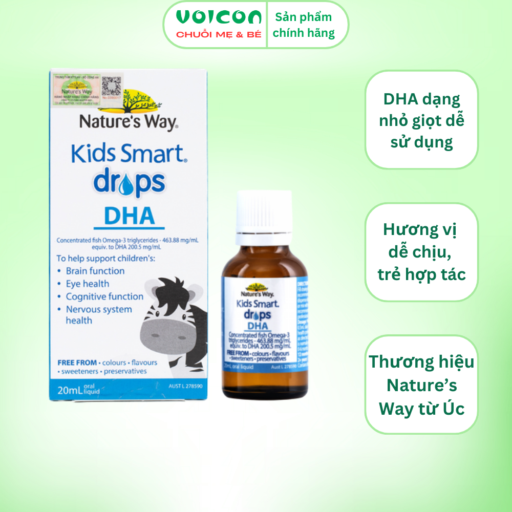 Nature’s Way Kids Smart Drop DHA – siro nhỏ giọt bổ sung DHA dễ sử dụng - phát triển trí não