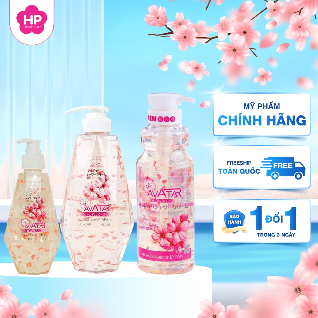 Sữa Tắm Thơm Mịn Da Hương Bông Hoa Jojoba Avatar (3 Dung Tích)