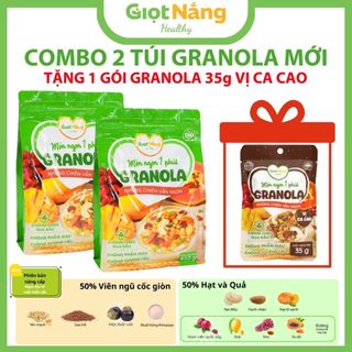   Combo Giá Tốt  2 Túi Granola Mới Ngũ Cốc Ăn Sáng Healthy Lành Mạnh Với Hạt Dinh Dưỡng Trái Cây Từ Giọt Nắng 