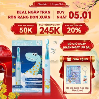   GIÁ 265K TẠI LIVE SHOP  Bàn chải điện Brushie Kids đầu lông bàn chải mềm mượt 3 chế độ làm sạch răng hiệu quả 