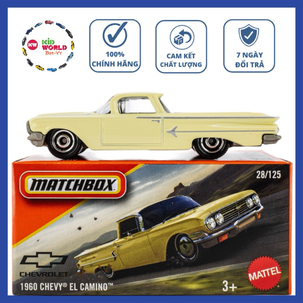Xe mô hình Matchbox Box Bán tải 1960 Chevy El Camino 28/125.