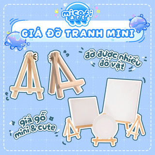 Giá Đỡ Tranh Micofi Hoạ Cụ, Giá Gỗ Kê Tranh Vẽ Canvas Điện Thoại Mini Nhỏ Gọn, Khung Trưng Bày Ảnh Trang Trí Để Bàn