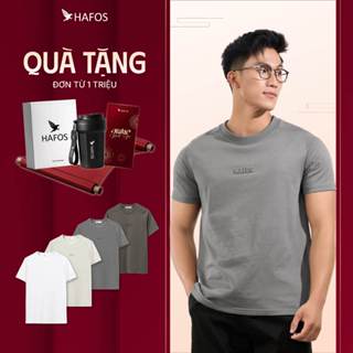  Áo thun nam HAFOS ROOKEE cổ tròn 8 Màu Tay Raglan Co Giãn đứng phom. Áo phông trơn chữ in nổi dễ phối mặc hằng ngày 