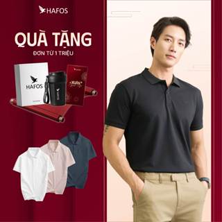  Áo polo basic nam tay ngắn HAFOS chất CVC cá sấu thấm hút tốt áo thun cổ bẻ form suông trẻ trung thanh lịch 