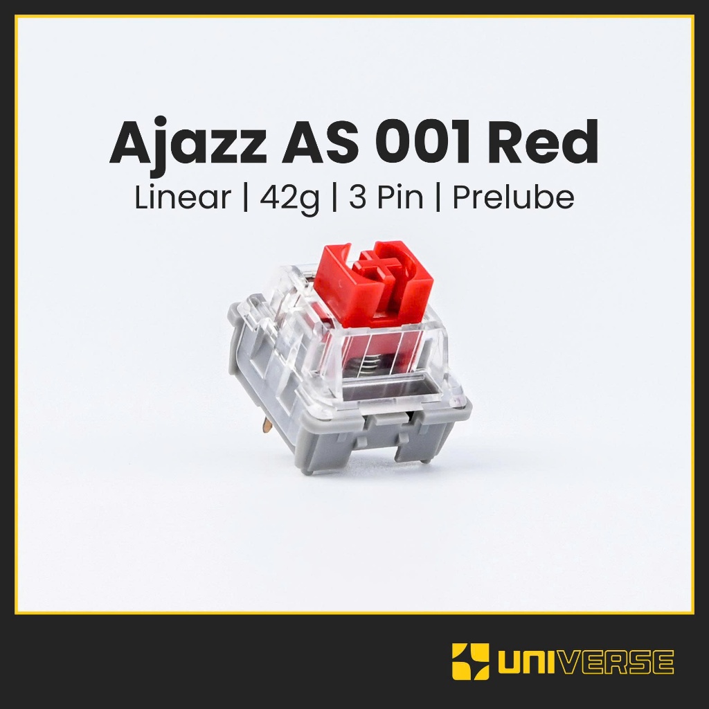 10 Switch Ajazz AS001 Red Prelude Switch Linear Box Stem 3 Pin 42g Red Switch Công Tác Bàn Phím Univ