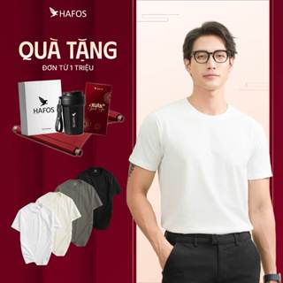  Áo thun trơn HAFOS cotton 4 chiều mát lạnh ít nhăn. Áo phông nam basic co giãn thấm hút mồ hôi 