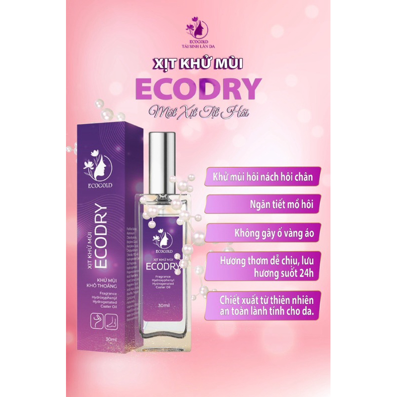 XỊT KHỬ MÙI ECODRY (Ecogold) 10ml,30ml