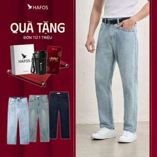    NEW   Quần Jean Nam Ống Suông HAFOS Quần Bò Nam Dáng Đứng Straight Fit Vải Denim Nhẹ Thoải Mái Dễ Phối 