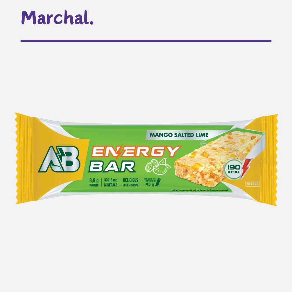 Thanh Dinh Dưỡng Năng Lượng Ab Nutrition Energy Bar 45g Cho Người Chơi Thể Thao Vị Xoài Chanh Muối, 