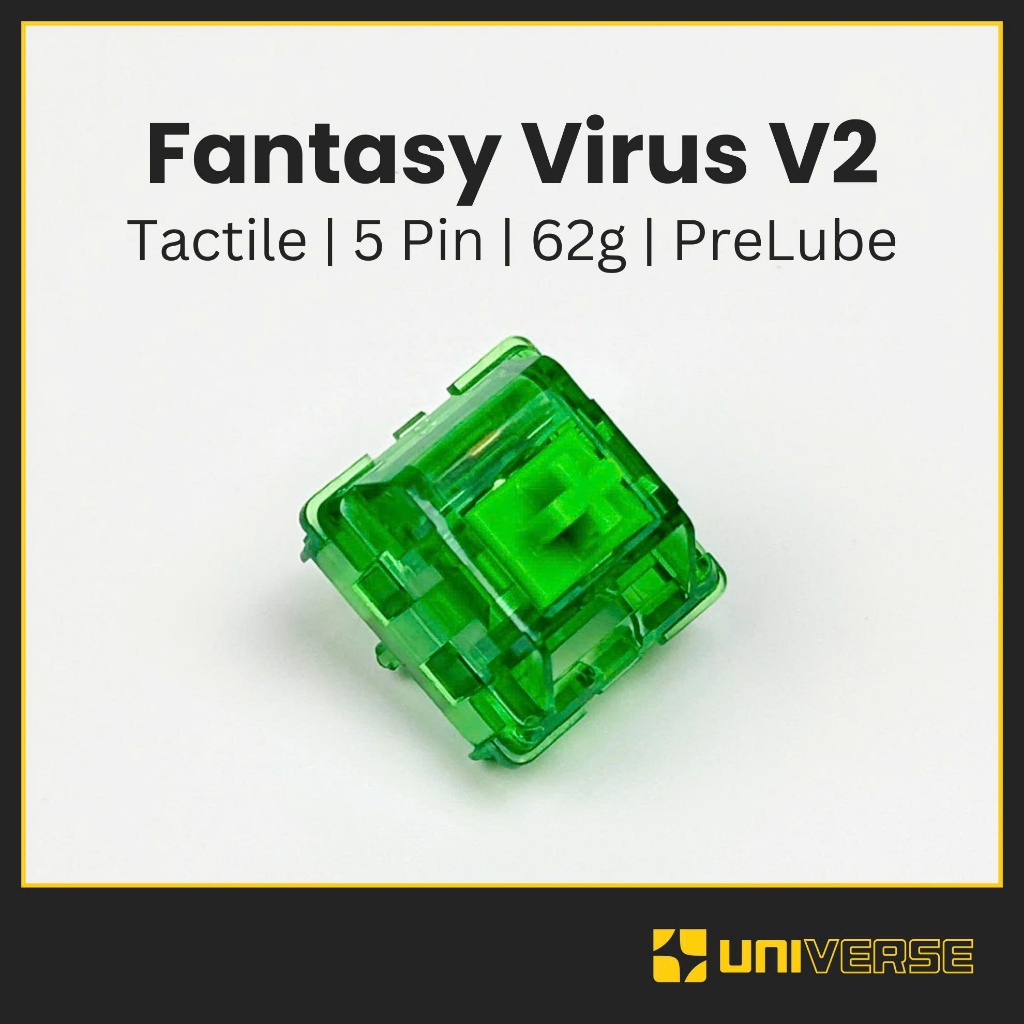 10 Switch Fantasy Virus Tactile 62g PC + POM - công tắc bàn phím Switch Virus V2 5 pin - Switch Fant