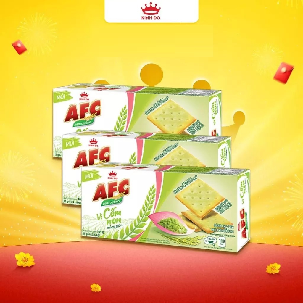 Combo 3 Hộp AFC Cốm Non Bánh Quy Dinh Dưỡng 109g