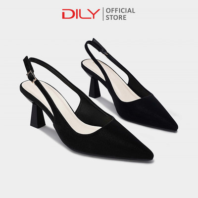 Giày slingback DILY thiết kế mũi nhọn thanh lịch, gót nhọn cao 6.5cm DL0612