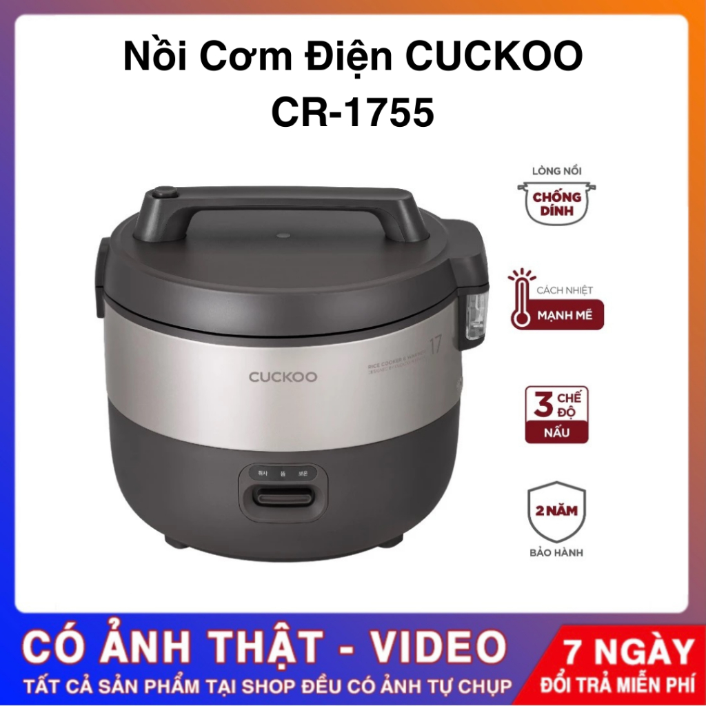 Nồi cơm điện Cuckoo 3.06 Lít CR-1755/KBBKCRVN - Hàng chính hãng.