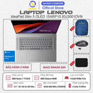  Laptop Lenovo IdeaPad Slim 5 OLED 15ARP10 Ryzen 7 7735HS Radeon 680M 16GB RAM 512GB SSD Win11 