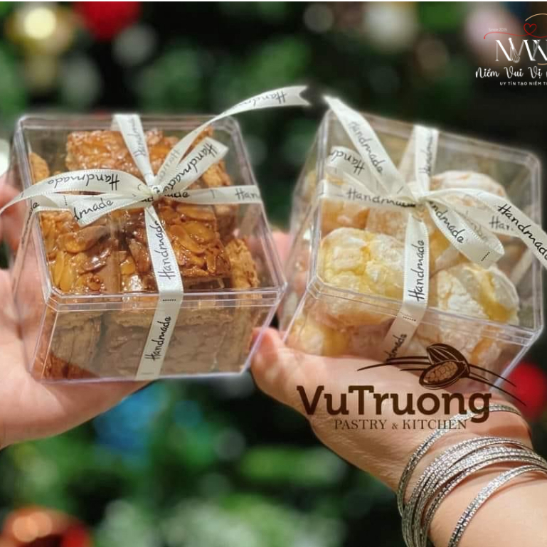5 Hộp Mica Vuông 450ml Đựng Bánh Lạnh Cookie, Tiramisu, Hộp Mica Đựng Bánh Mứt (Y04 | 9560)