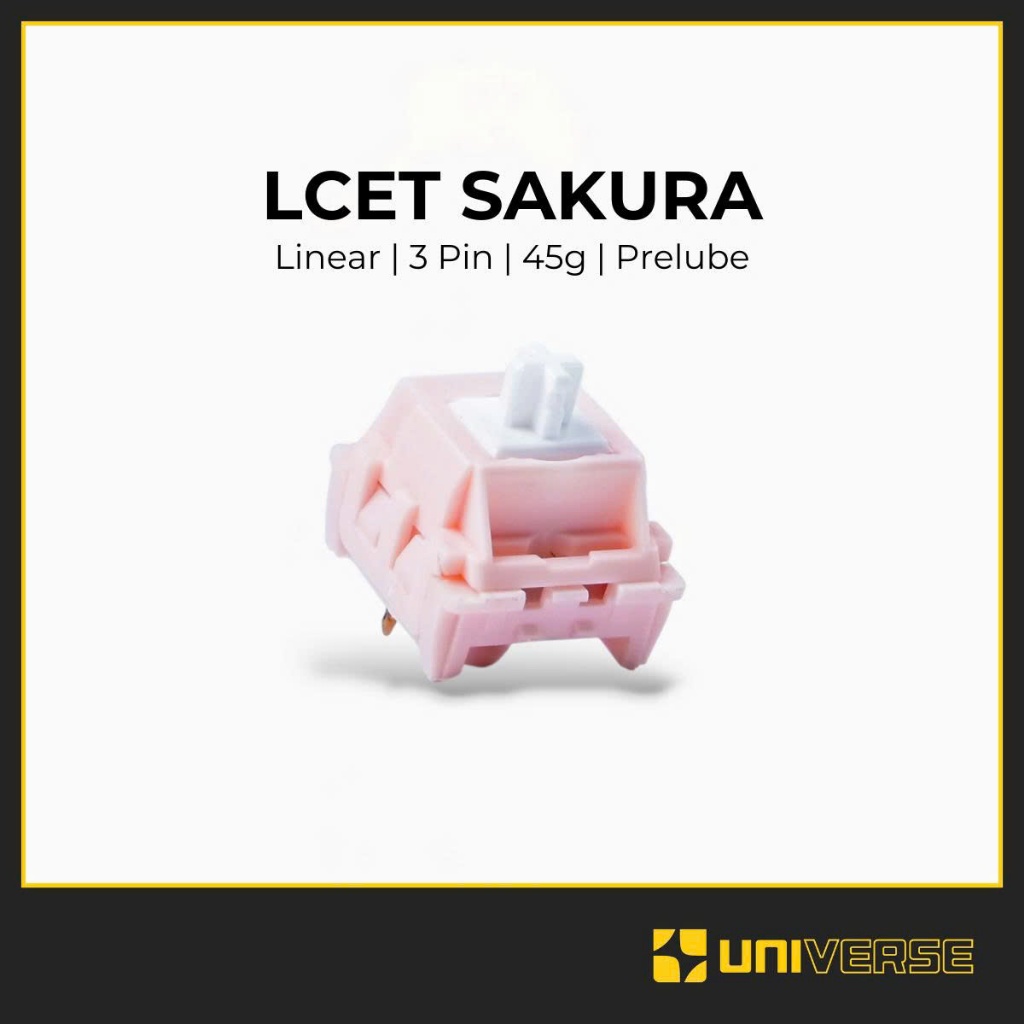 10 Switch LCET Sakura 3 PIN Prelube Switch Linear 45g PA66 + LY Công Tắc Bàn Phím Switch LCET Sakura LCET Universe