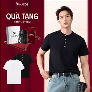    NEW   Áo Thun nam cổ V tay ngắn HAFOS . Áo phông nam form SLim Fit  cotton 4 chiều co giãn tôn dáng trẻ trung 