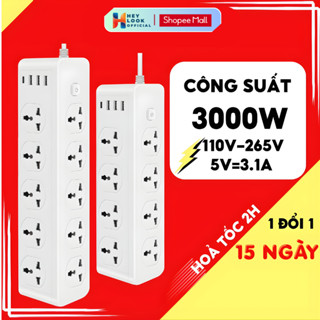Ổ Cắm Điện Đa Năng Tích Hợp Cổng USB 5V Chịu Tải 2500W Cắm Mọi Thiết Bị Dây Dài 2.5M