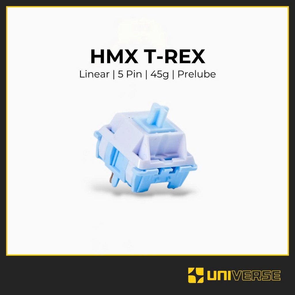 10 Switch HMX T-REX Switch Linear 5 Pin 45g PC + POM + PA66 Prelube Công Tắc Bàn Phím Cơ Universe