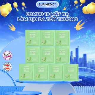  Phiên Bản Nâng Cấp - COMBO 10 Mặt Nạ Làm Dịu Da Tổn Thương SUR.MEDIC+ DERMA INFUSION MASK RELAXING CICA-FULL 28g 