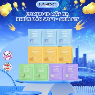  Phiên Bản Nâng Cấp - Combo 10 Mặt Nạ Mix Cấp Ẩm Dưỡng Sáng Da Sur.medic+ 28G MIẾNG 